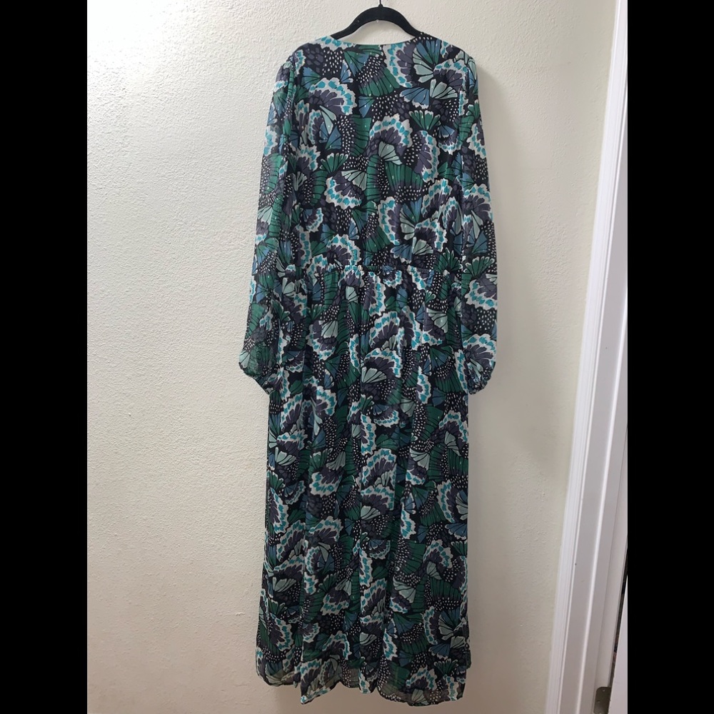 Boden Long Floral Maxi Dress in Green and Teal - Picture 6 of 9